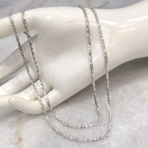 30” Sterling Silver Sparkle Chain Link Necklace